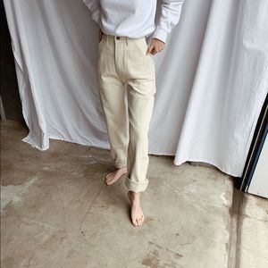 Dead stock vintage cream carpenter pants size 27